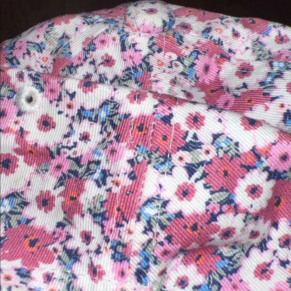 GAP Girls Pink White Floral Cap